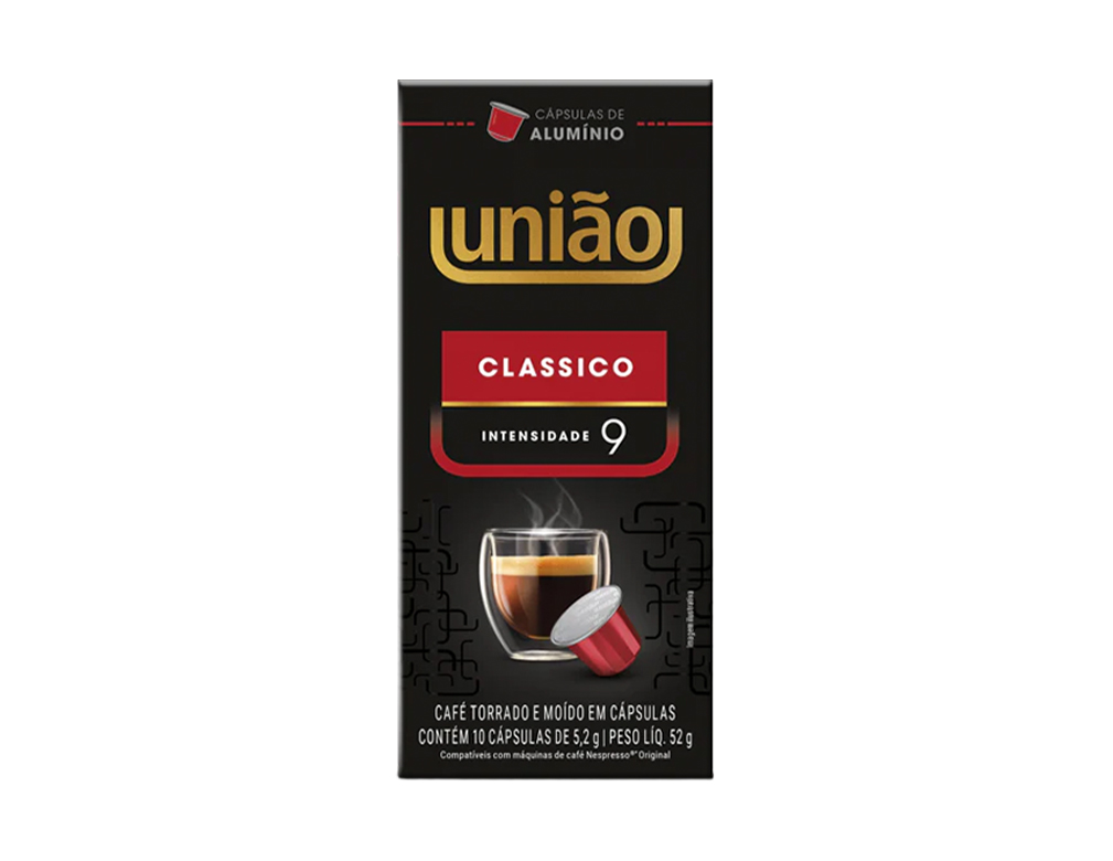 CAFÉ EM CÁPSULA INTENSIDADE 9 CLÁSSICO UNIÃO 52 G (CX 10 UN)